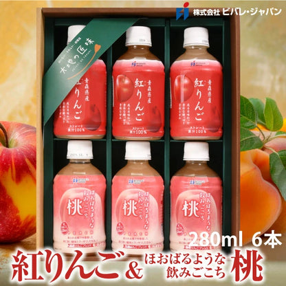 果汁100％ 青森県産 紅りんご お試し６本セット 贈り物にも最適